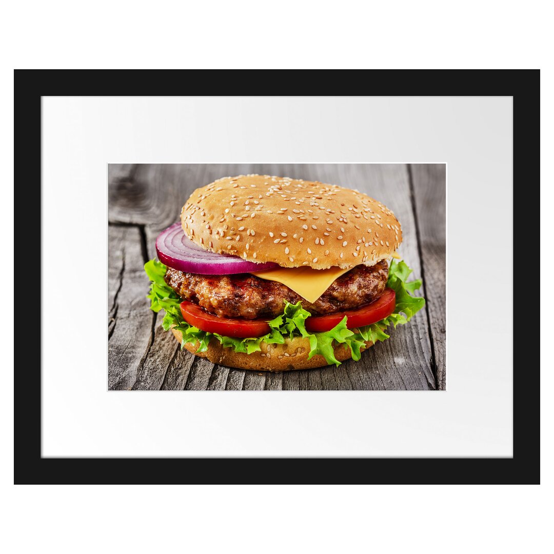 Gerahmtes Poster Leckerer Cheeseburger