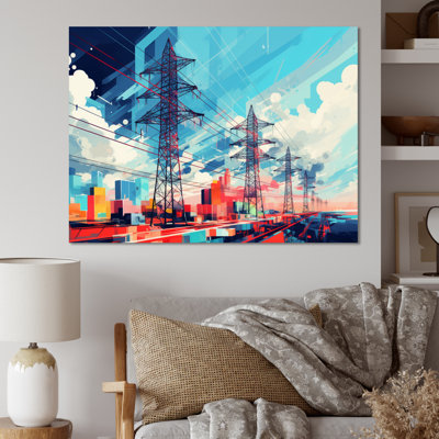«Color Lines Power Lines Gridscape Serenade I», reproduction sur toile