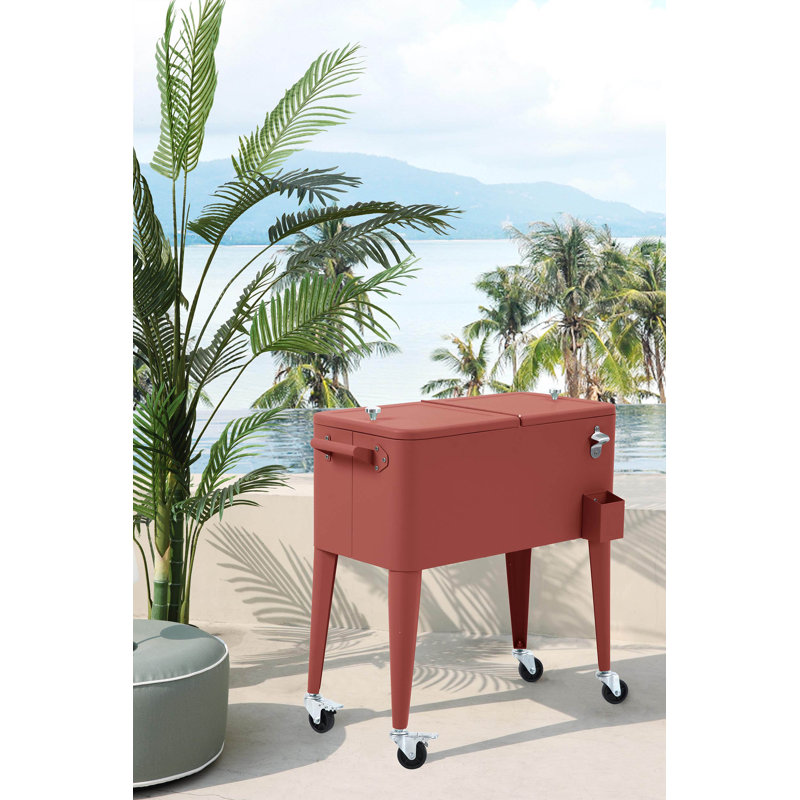 Icy Cool Box On Wheels, Terracotta