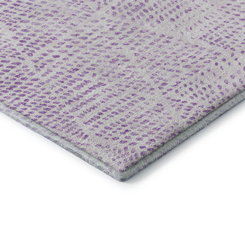 Tapis mauve Premium lavable à la machine Cerrito AMF591, Rond 8 pi