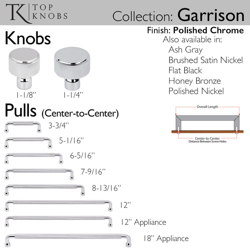 Garrison Bar Pull, Polished Chrome, 3 3/4" Center To Center
