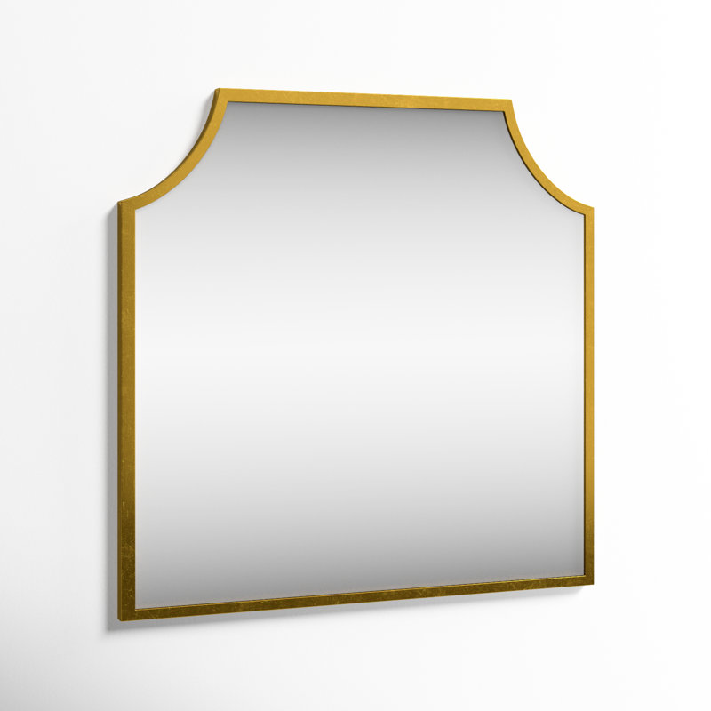 Simone Metal Flat Mirror, Gold