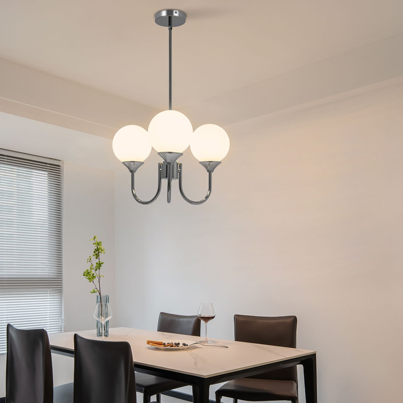 Luminaire suspendu avec 3 supports de lampe non inclus, Argent argent
