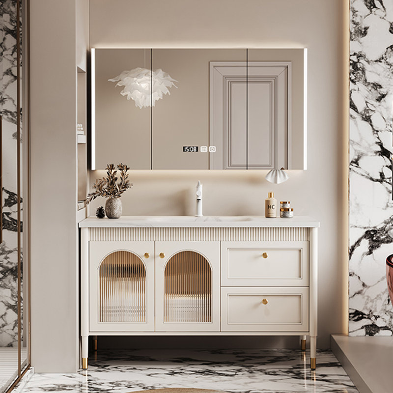 Armoire de salle de bain simple de style français, H 33,5 po x l 47,2 po x P 19,7 po