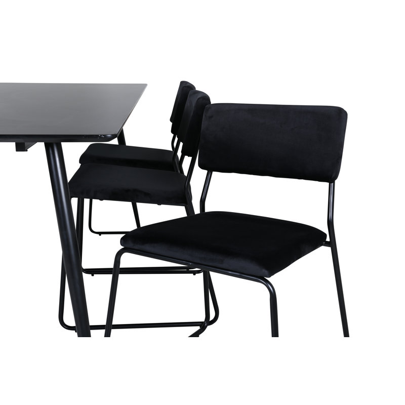 Kenth 6 - Person Dining Set, Black
