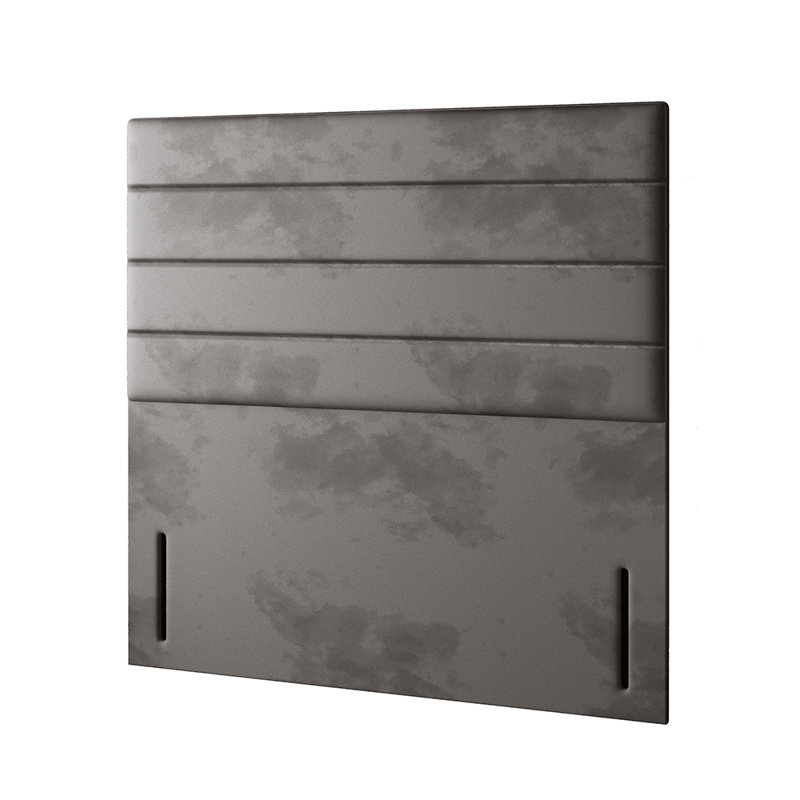 Kiara Stripped Floor Standing Headboard With Divan Base 4 Drawers Plush Velvet Mallard With And Metal Feet (Kingsize)