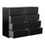 Commode 8 tiroirs avec grands tiroirs en tissu, noir-2125430492