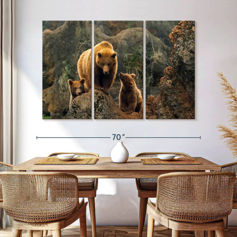 Bear And Cubs, 28" H x 45" W