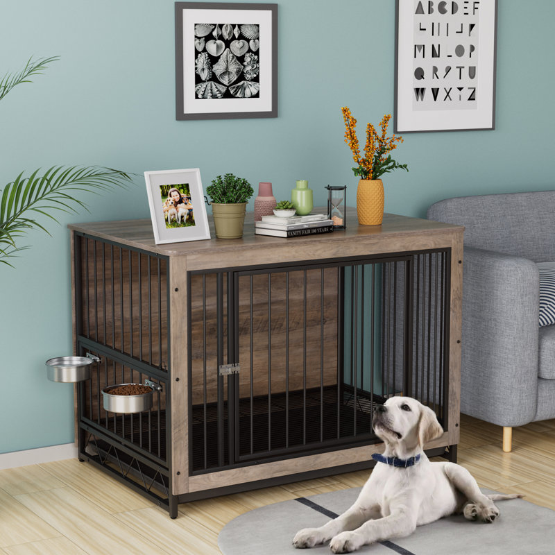 Pet Furniture Style Crate, Gray