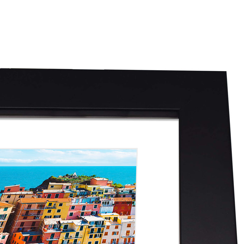Arha 8x10 Wood Collage Picture Frame with 2 Opening 4x6 Photos, Black