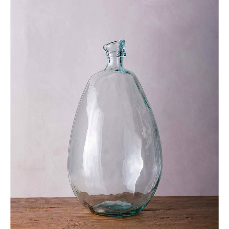 Vase ballon en verre recyclé, 13 po, Transparent