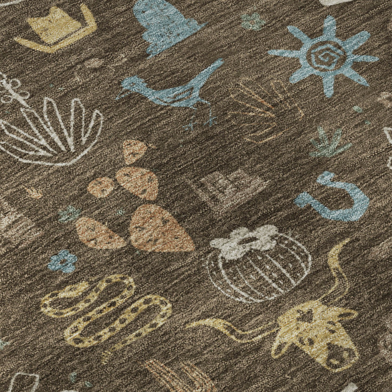 Tapis de qualité supérieure lavable à la machine Villers, Chocolat, 10' x 14'