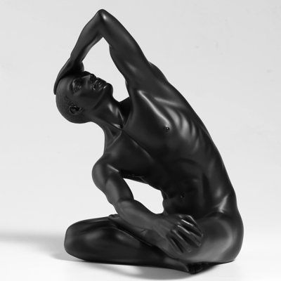 H 6,1 po mâle nu - 467 (noir), résine de polyester