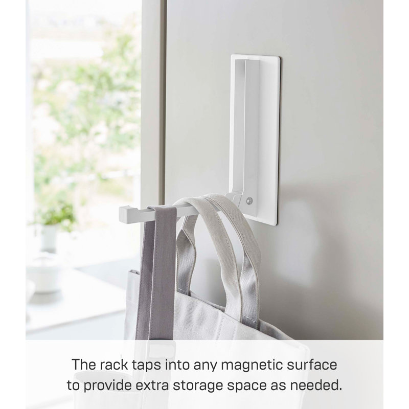 White Steel Magnetic Folding Wall Hook