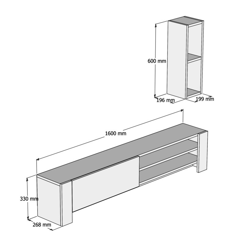 Alachua Unfinished Entertainment Centre for TVs up to 65", White