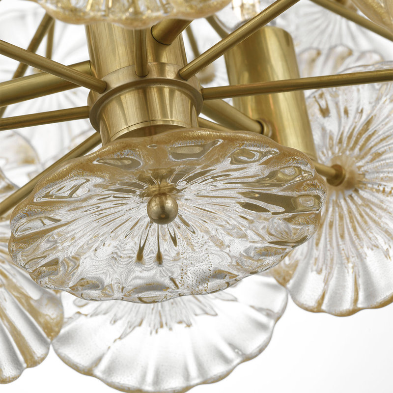 Julie Neill Gianna 24" Chandelie, Gold, Hand-Rubbed Antique Brass