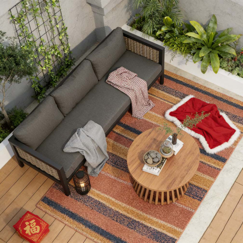 Wood Patio Coffee Table, Light Teak