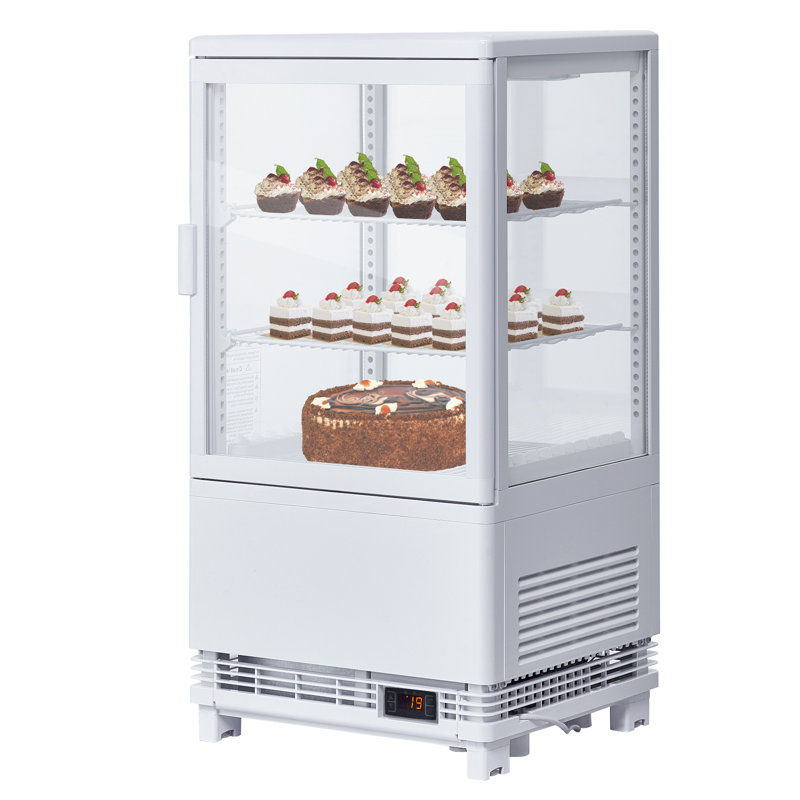 Réfrigérateur commercial de présentation de pâtisserie de comptoir, verre à double couche, marchandiseur à porte simple de 2,1 pieds cubes