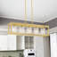 Lustre rectangulaire moderne en acier à 5 lumières pour îlot de cuisine Gerberoy-881157611