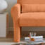 Chaise de salon moderne orange avec coussin lombaire pour une option polyvalente de siège à la maison - laine d'agneau, structure robuste, siège relaxant, luxueux loisir