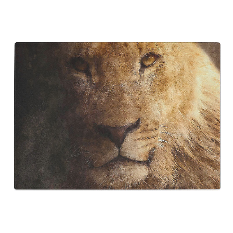 Lion Vol.3 Painting Chopping Board, 0.4cm H x 28.5cm W x 39cm L