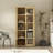 Rivington 79" H x 38" W Modern 5-Shelf Bookcase Cabinet with Glass Doors in Natural Oak-116164063
