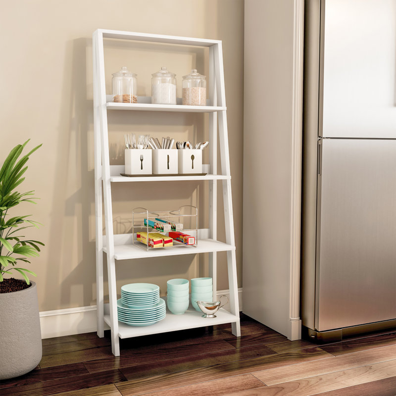 140.3cm H x 61cm W Ladder Bookcase, White