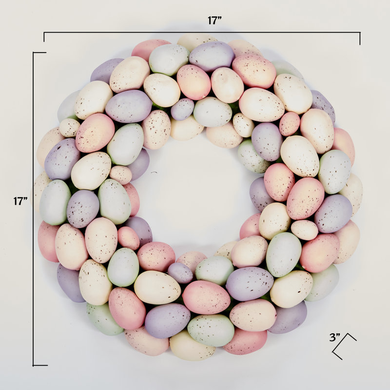 17" Easter Eggs Wreath