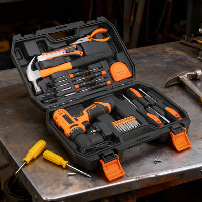 Ensemble de 27 outils de perceuse Lithium-Ion 27 po avec couple de 20 Nm et boîtier en ABS