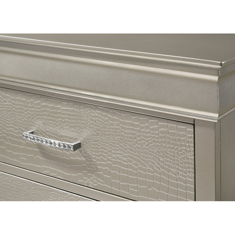 Marucci 3-1_Jehanna Panel Bedroom Set, Queen, 4 Pcs: Bed,Nightstand,Dresser,Mirror