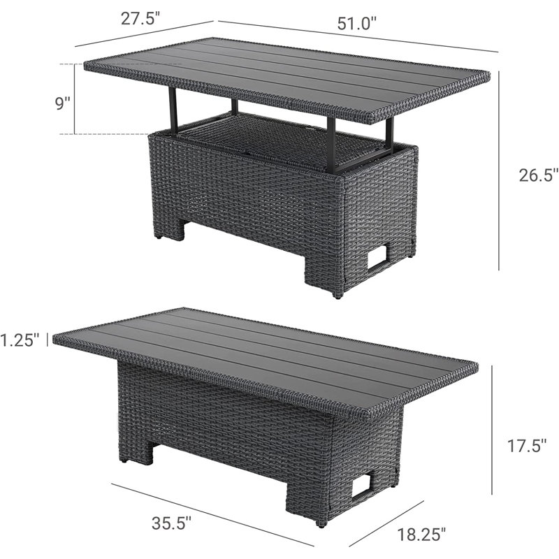 Cahlan Extendable Rectangular Metal Outdoor Dining Table