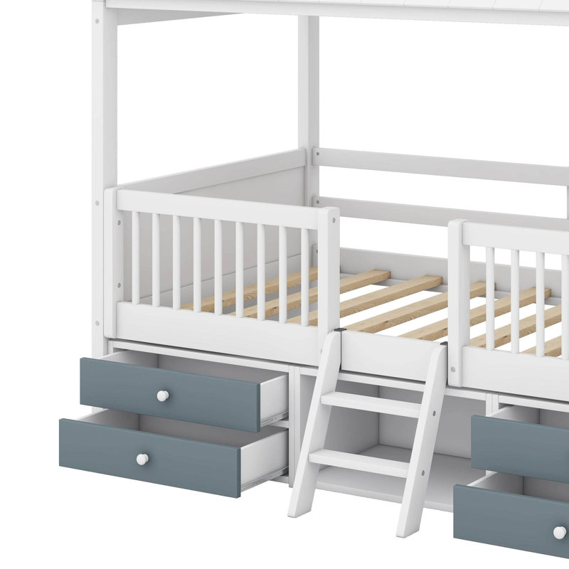 Lit en bois, Lit simple, Blanc