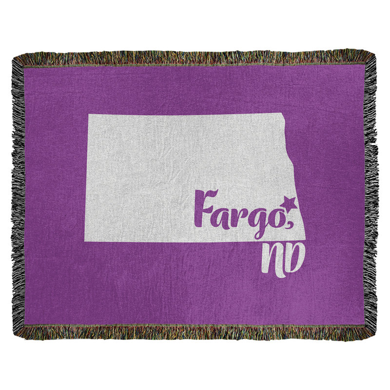 Jeté en coton fargo north dakota, 37 po x 52 po, Violet