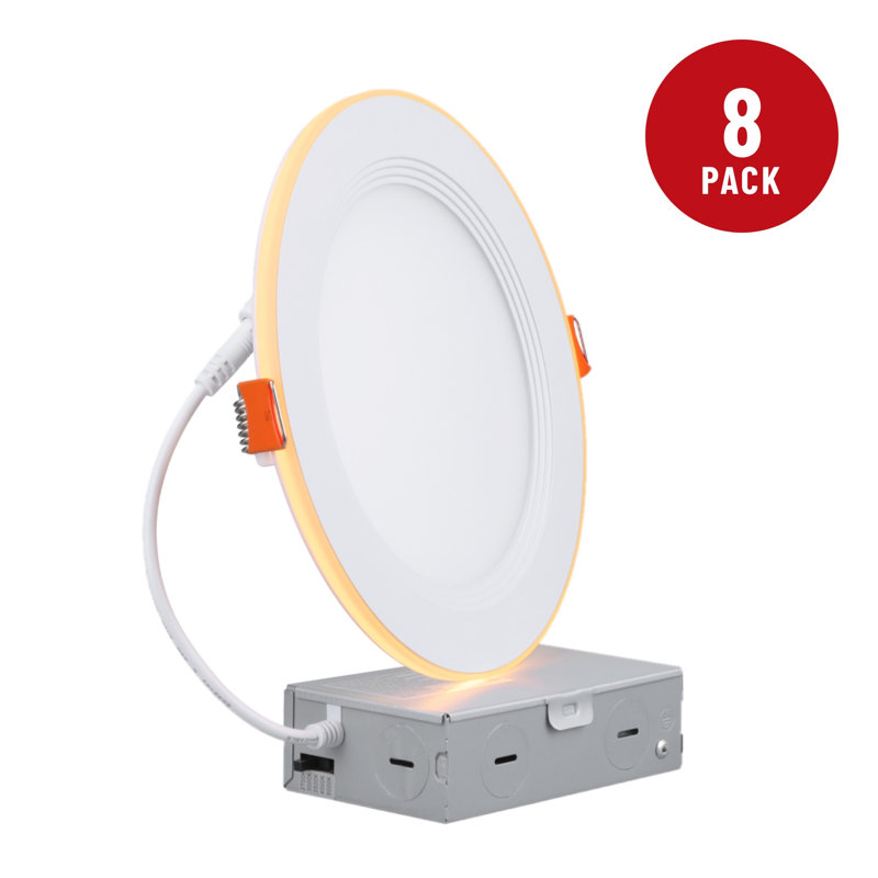 Luminaire encastré intelligent à DEL Nocturne 6 po avec veilleuse RVB, luminaire encastré sans boîtier à changement de couleur, température de couleur 2700 K-6500 K, 1000 lm 15 W, IRC 90+, intensité variable, étanche à l'air (norme IC).
