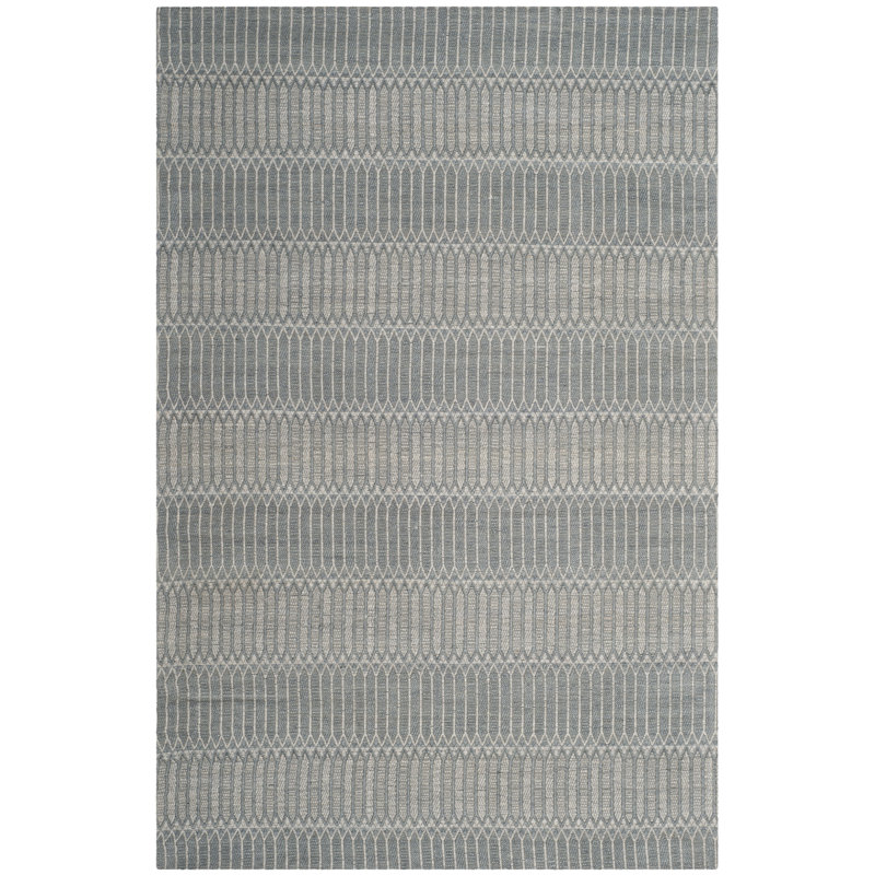 Amritpal Hand Loomed Bamboo And Viscose Striped Rug, Rectangle 4' x 6'