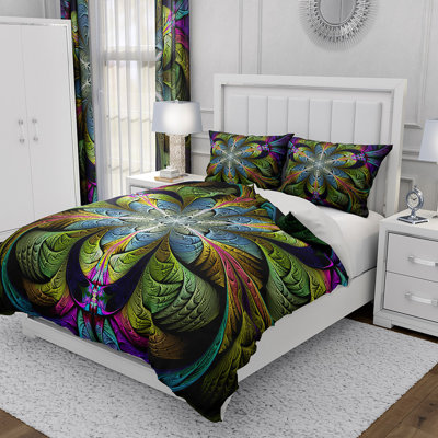 Ensemble de housse de couette et insert vert en microfibre 3 pièces