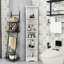 Castellane Elegant Corner Tall Bathroom Cabinet with Adjustable Shelves and Storage Cabinet-512098642