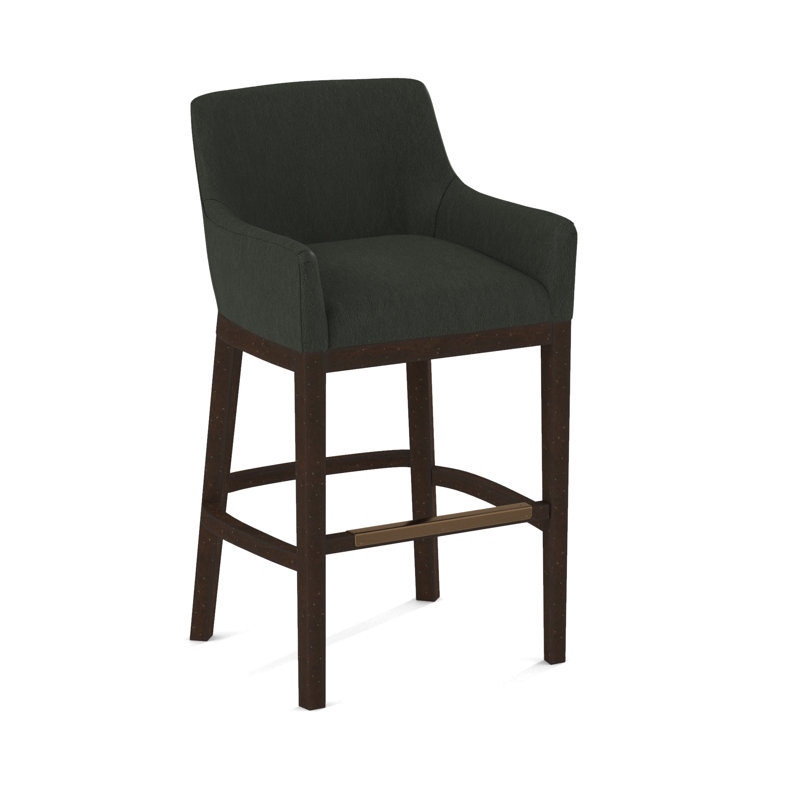 Upholstered Stool, Black, Salvador Asphalt