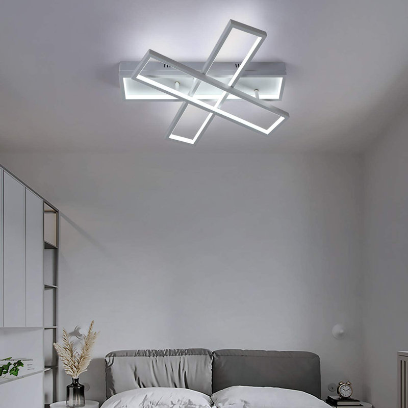 Ivy Bronx LED Dimmable Ceiling Light Ivy Bronx Modern Ceiling Lamp 55Cm Living Room Lamp Bedroom Lamp 72W White Indoor Chandelier With Remote Control For Living Room Bedroom Dining Room Office Hallway And Balcony [Energy Class A++]