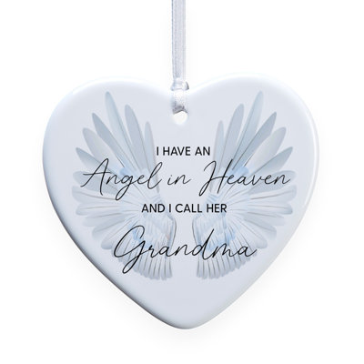Personalization Mall Angel In Heaven Heart Ornament, Grandma