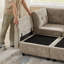 Chenille Upholstered Sectional Sofa With Storage Console-120142531