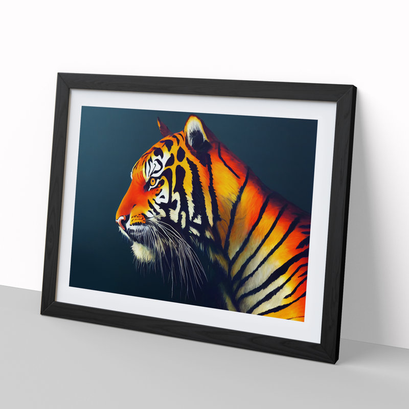View of the Tiger Vol.1 - Framed Print, Black, 25cm H x 34cm W x 2cm D