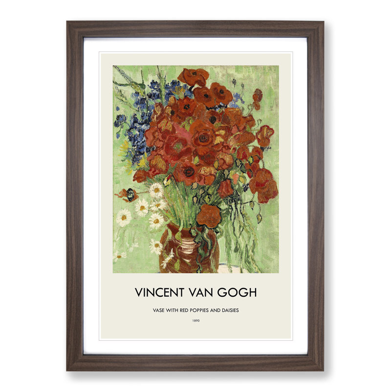 Still Life With Daisys by Vincent Van Gogh - Single Picture Frame Print, 65cm H x 48cm W x 2cm D, Walnut Framed