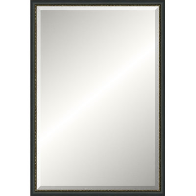 Distressed Black Old World Mirror