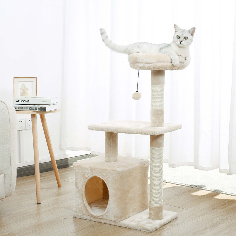 Arbre à chat pour animaux de compagnie, Beige