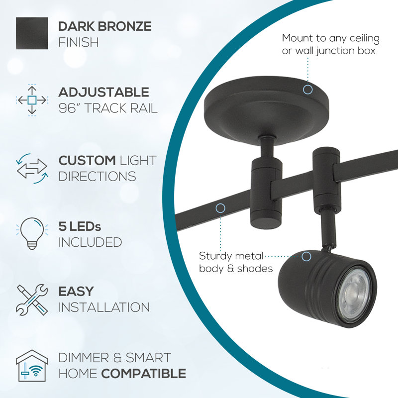Flex Track 5-Light LED Track, Bronze