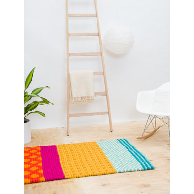 Kerala Geometric Wool Hand Woven 90cm X 130cm Area Rug