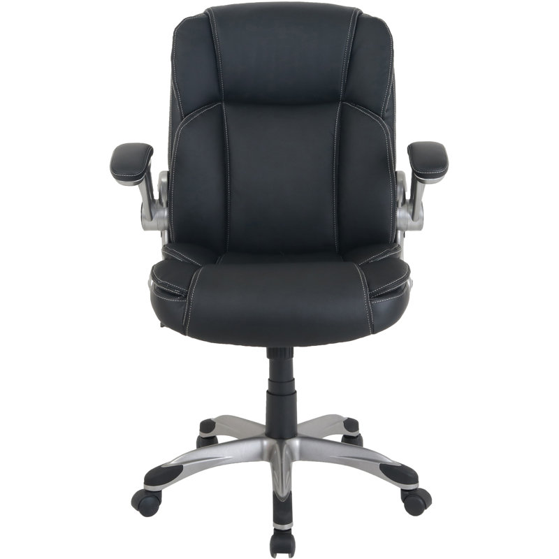 Soho Flip Armrest Mid-back Leather Chair