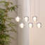 Luminaire suspendu sphère 6 lumières à del grappe Veroniza
