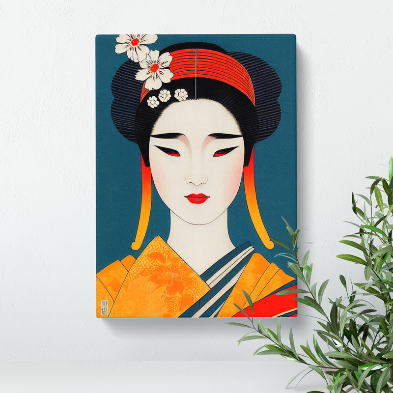 Face Of A Geisha No.3 - Wrapped Canvas Print, 50cm H x 35cm W